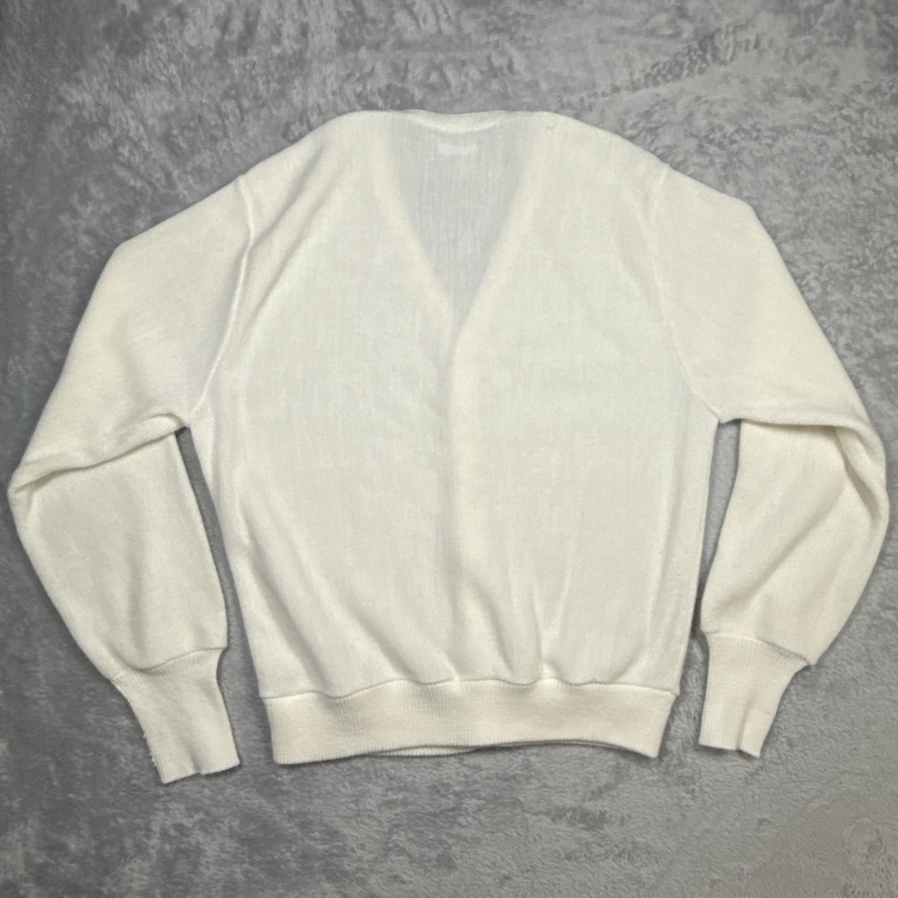 Vintage Arnold Palmer Signature Collection Cardigan Sweater Mens Large Ivory USA - Picture 12 of 15